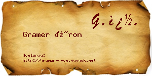 Gramer Áron névjegykártya